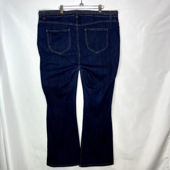 ModCloth Plus Sized Womans Dark Washed Braided Heritage Flared Jeans Size 22W - Picture 7 of 12